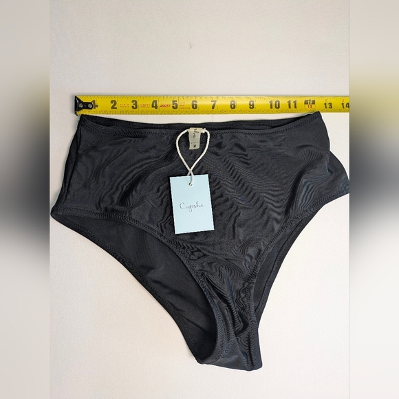 Cupshe New Swimsuit Bikini Bottom Size Medium Black High Rise - Picture 2 of 7